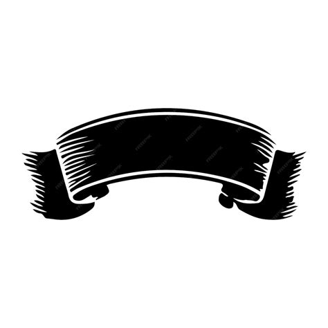 Black silhouette shape ribbon | Premium Vector
