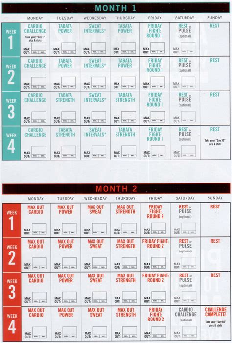 Insanity Max 30 Ab Maximizer Calendar - Printable And Enjoyable Learning