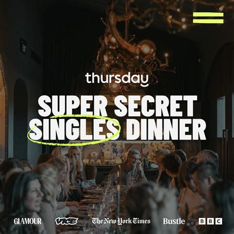 RESCHEDULED Wednesday | Super Secret Singles Dinner (24-34) | Hidden ...