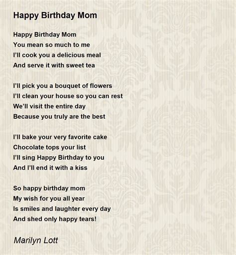 Happy Birthday Mom Poem - belated happy birthday