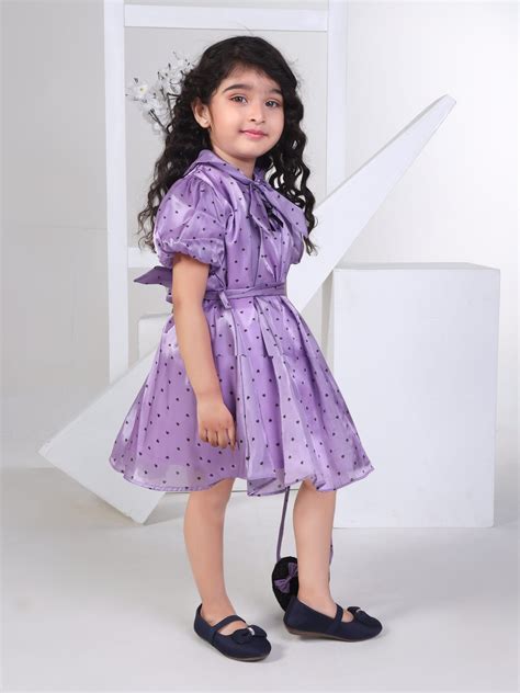 Girls Geometric Print Dress with Belt & Purse 18490 | Peppermint