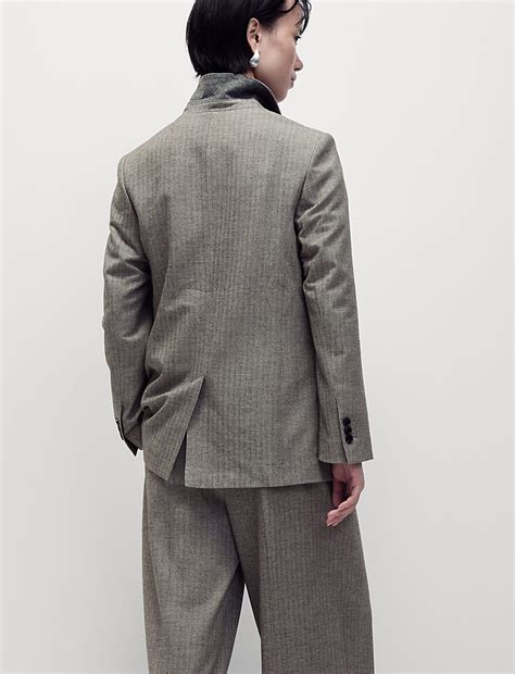 Buy Relaxed Herringbone Single Breasted Blazer at Marks & Spencer