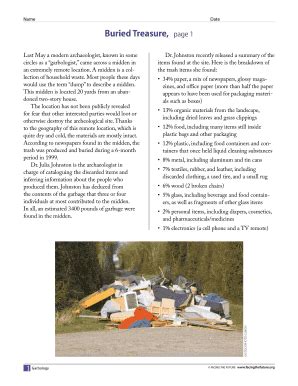 Fillable Online projectguts Name Date Buried Treasure page 1 - Project ...