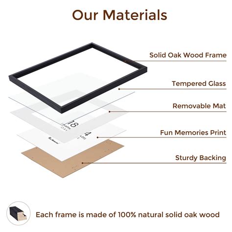 18x24 Picture Frame Black, Wooden Poster Frame 18 x 24, Natural Oak ...