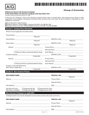 2020-2025 Form AIG AGLC0013 Fill Online, Printable, Fillable, Blank ...