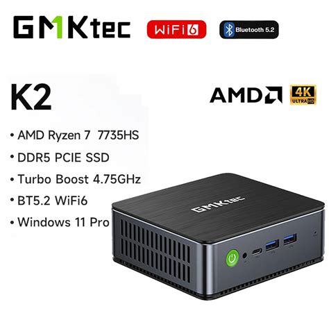 GMKtec K2 Mini PC AMD Ryzen 7 7735HS Windows 11 DDR5 16GB/32GB 500GB ...