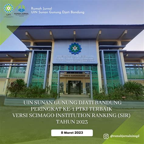 KINERJA RISET UIN SUNAN GUNUNG DJATI BANDUNG MASUK Q1 VERSI SCIMAGO 2023 - UIN Sunan Gunung ...