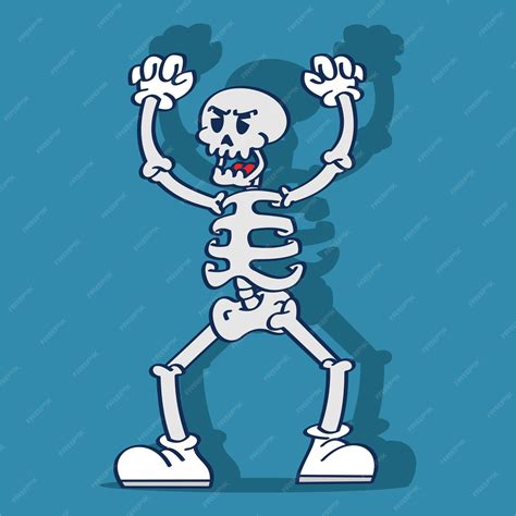 Premium Vector | Cartoon character halloween skeleton scarify hand ...