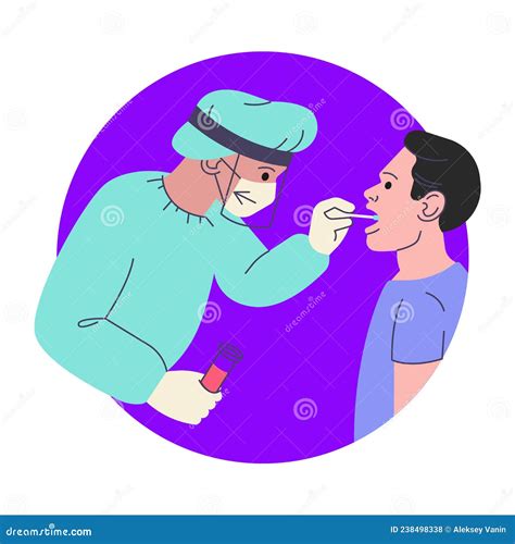 Throat Swab Test Cross Section From Side View Anatomy Inside Mouth Throat Of Male Patient ...