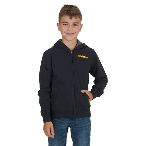 Ski-Doo Kids’ Zip-Up Hoodie Black | SkiDooGear.com
