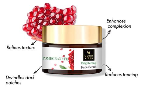Good Vibes Pomegranate Brightening Face Scrub, 50 g Anti-Ageing, Helps ...