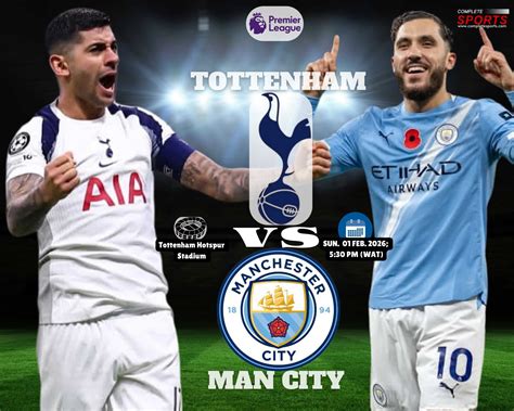 Tottenham vs Man City Premier League Clash Preview