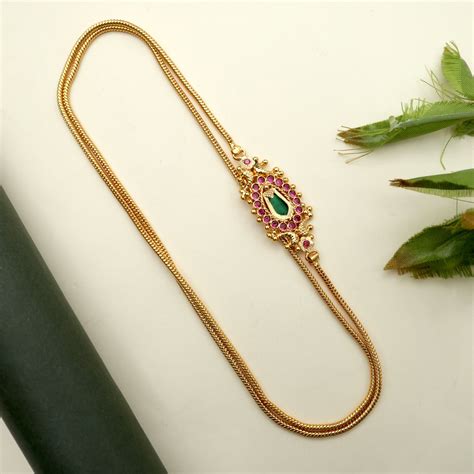 Real Gold Tone Traditional Kerala Nagapadam Mogappu Chain – Happy Pique