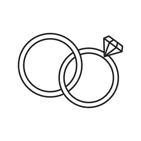 Premium Vector | Wedding ring illustration icon on white background