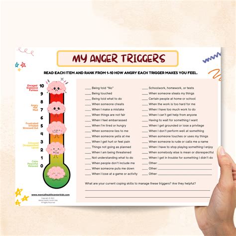 Anger Triggers Worksheet - Mental Health Center Kids - Worksheets Library