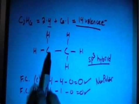 Ethane C2H6 Lewis Dot Structure - YouTube