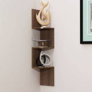 KraftStics Wooden wall zig zag shelf ( number of shelf 3 Brown) Wooden ...