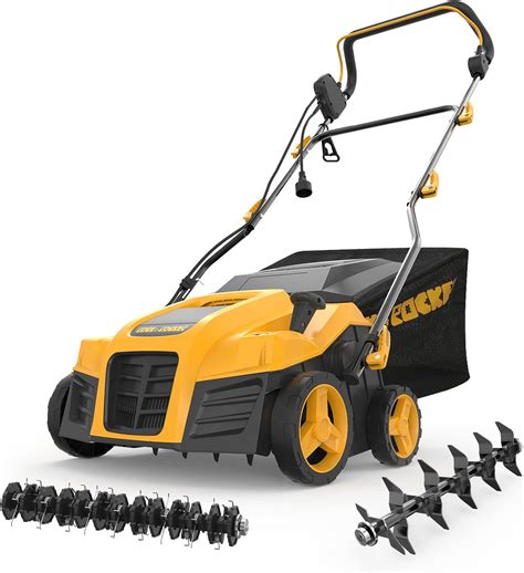 Rock&Rocker 16-Inch 15 Amp Electric Dethatcher Scarifier, 5-Position ...