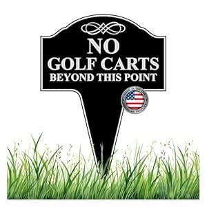MRC Wood Products No Golf Carts Beyond This Point Aluminum Yard Sign ...