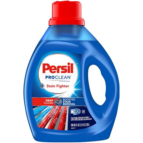 Persil ProClean Stain Fighter Liquid Laundry Detergent, 100 Fluid ...