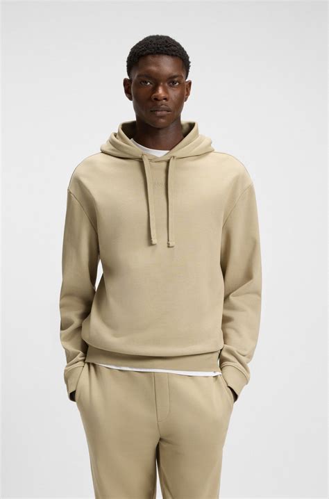 HUGO - Two-piece logo-print tracksuit set in cotton terry - Beige
