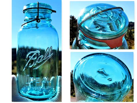Blue Half Gallon Size Ball Ideal Fruit Jar with Glass Lid, Half Gallon ...