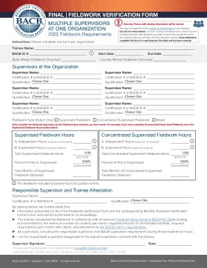 Final Fieldwork Verification Form - Blank Fillable Template | Fill Out ...