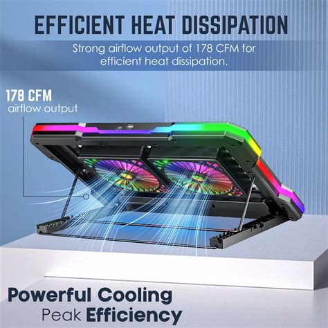 Wind Pro K6 – 2 Removable Magnetic Motor RGB Laptop Cooling Pad with ...