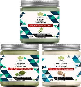 Haria Naturals 100% Pure & Naturals Neem Powder 100gm & Indigo Powder ...
