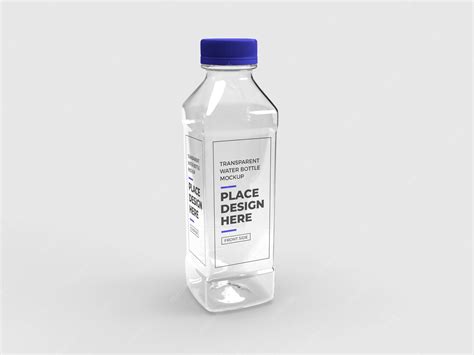 Premium PSD | Realistic transparent plastic bottle mockup