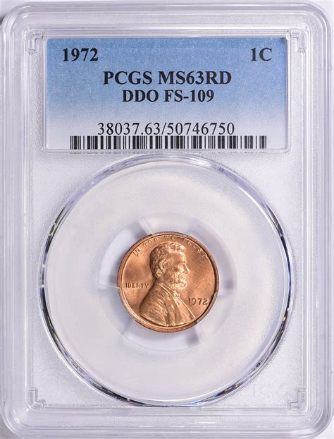 1972 Lincoln Cent Doubled Die Obverse FS-109 (033.59) PCGS MS-63 RD ...