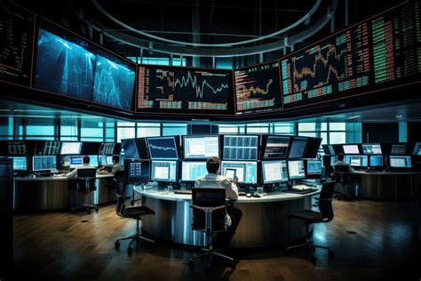 Forex trading. Stock exchange traders working with monitors in modern ...