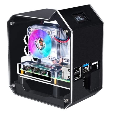 Buy Mini Tower NAS Kit for Raspberry Pi 4B, support up to 2TB M.2 SATA ...