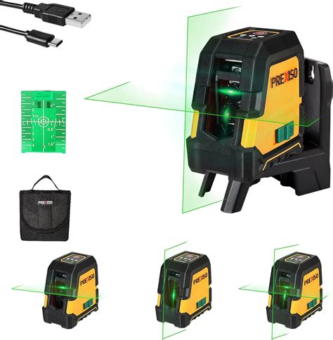 PREXISO Laser Level Self Leveling, 100 Ft Rechargeable & Selectable ...