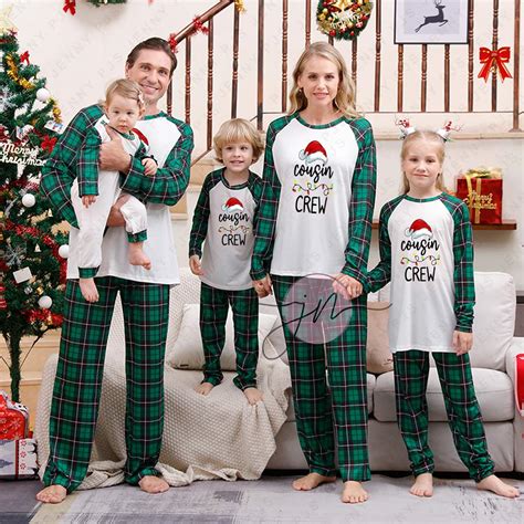 Cousin Crew Green Plaid Family Christmas Pajama Set - Family Christmas ...