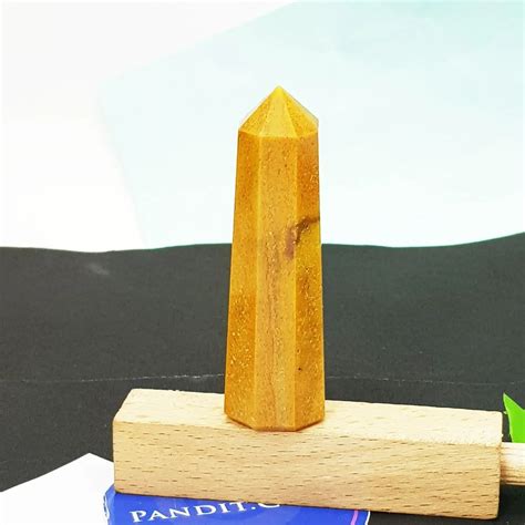 Yellow Jasper Pencil Tower Point - For Stability - Pandit.com