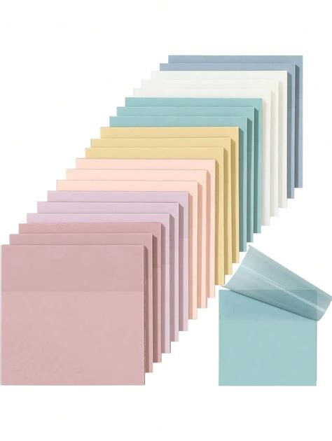 2pks 100pcs/Pk Random Color Transparent Sticky Notes, Square Shaped ...