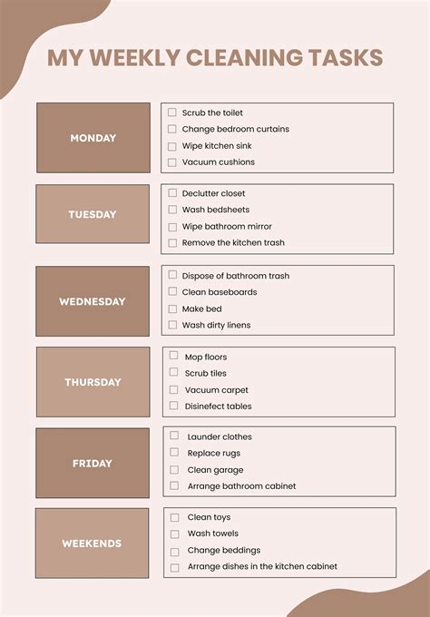FREE FREE Cleaning Chart & Examples Templates - Download in Word ...