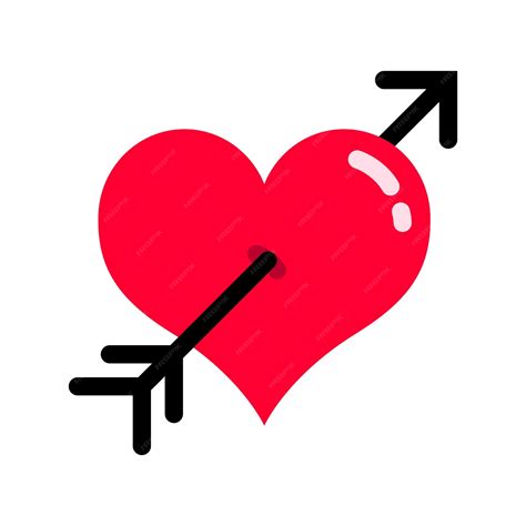 Premium Vector | Arrow through the heart love vector