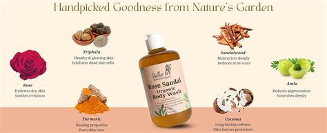 Rustic Art Rose Sandal Body Wash | For Tan Removal & Skin Brightening ...