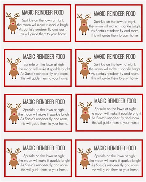 Reindeer Food Printable Poem - Printable Board Games
