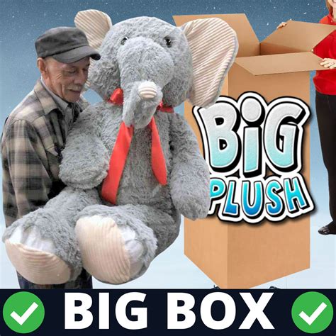 Giant Stuffed Elephant - Large 4-Foot Extra-Soft Jumbo Plush Animal ...