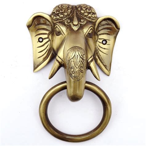 Glorious Brass Elephant Head Door Knocker - ArtyCraftz