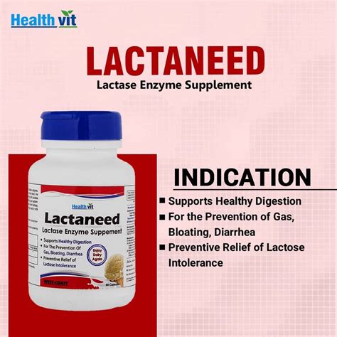 Buy HEALTHVIT LACTANEED LACTASE ENZYME SUPPLEMENT 300MG FOR LACTOSE ...