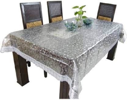 Buy 3D PVC Diamond Print Transparent Table Cover with Silver Lace - 14 ...