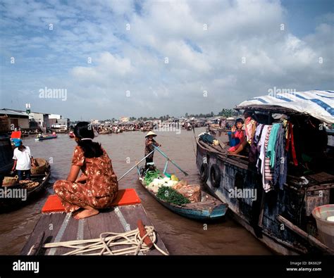 Floating Market at Mekong Delta, Vietnam, Indochina, Southeast Asia ...