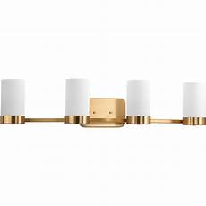 Brushed Bronze Bathroom Lighting by Progress Lighting Elevate Collection 4 Light Brushed Brushed Bronze Bathroom Lighting