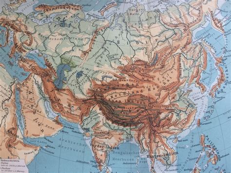 Map of asia mountains
