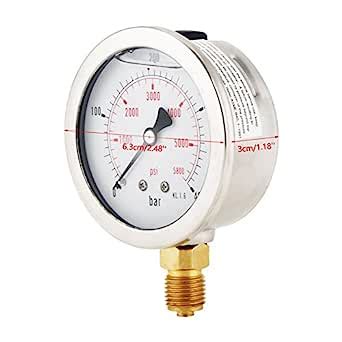 Water Pressure Gauge, Gas Pressure Test Gauge Hydraulic Pressure Gauge ...