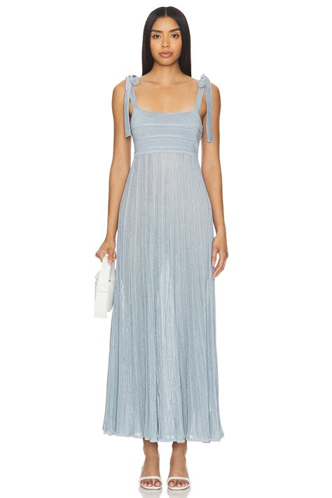 Zimmermann Waverly Metallic Tie Dress in Blue | REVOLVE